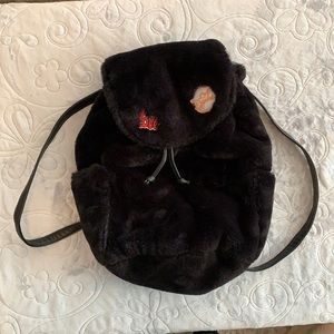 Deb & Dave L.A. N.Y.  Black Faux Fur Fashion Backpack